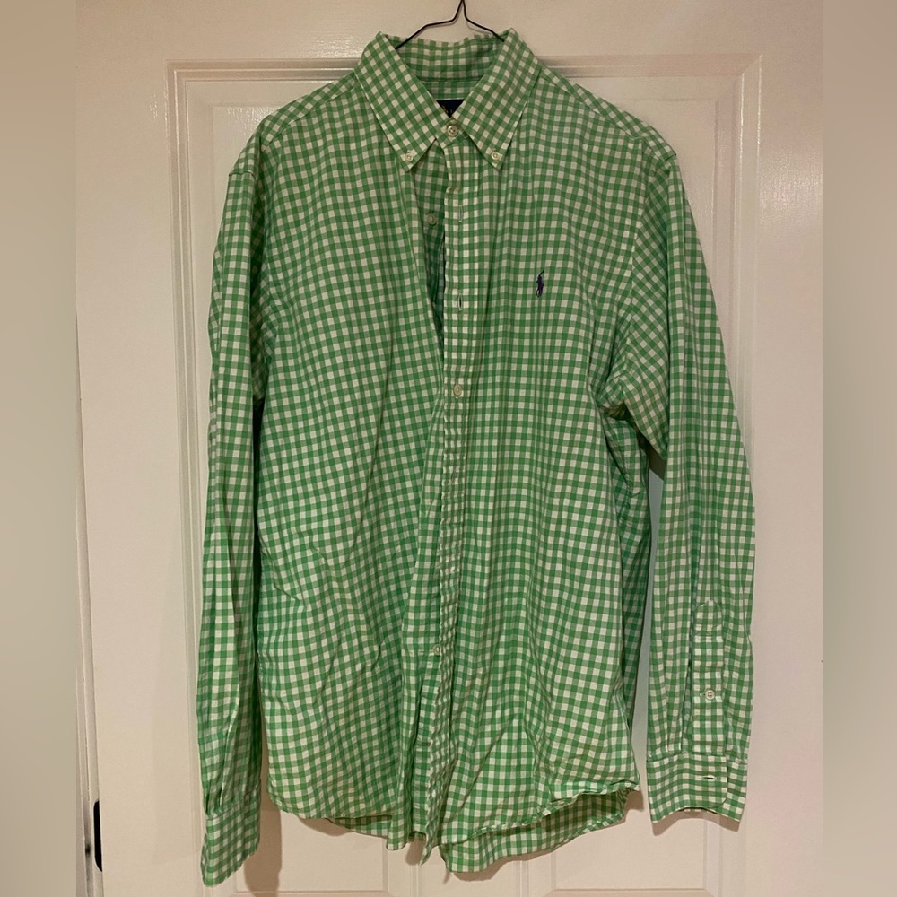 Green Plaid Ralph Lauren collared shirt